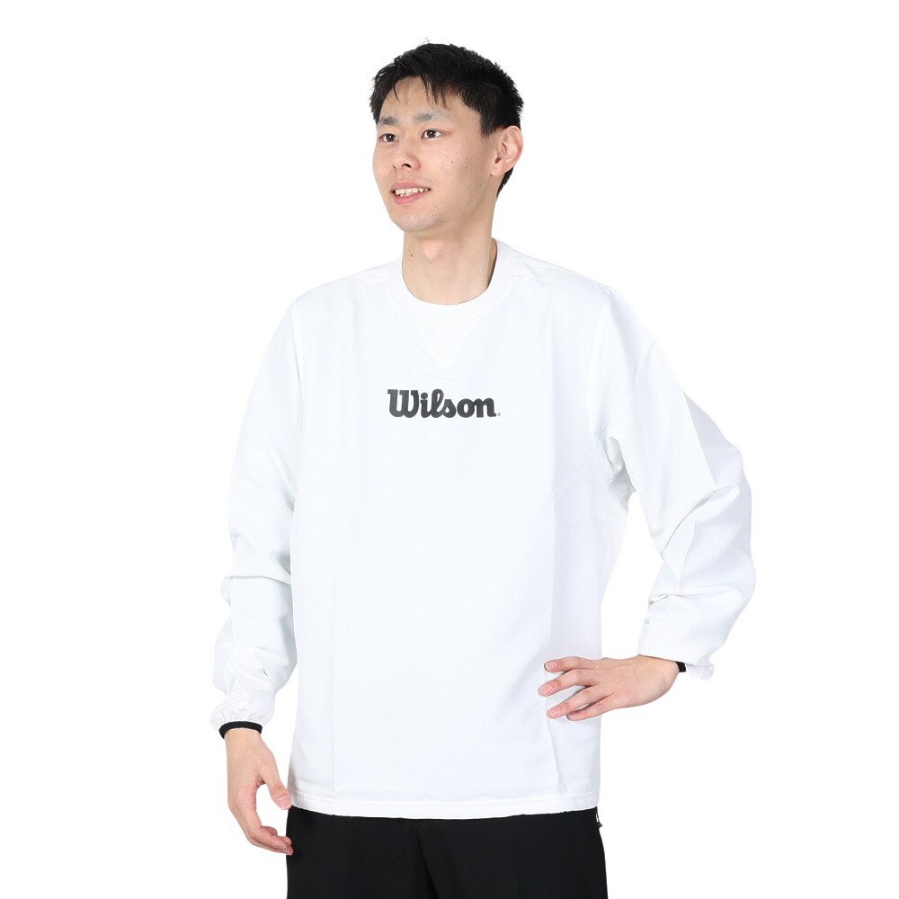 ウイルソン（WILLSON）（メンズ）テニスウェア クルーネックウィンドウシャツ 紫外線遮蔽率90%以上 UVカット 紫外線対策 413206-WT