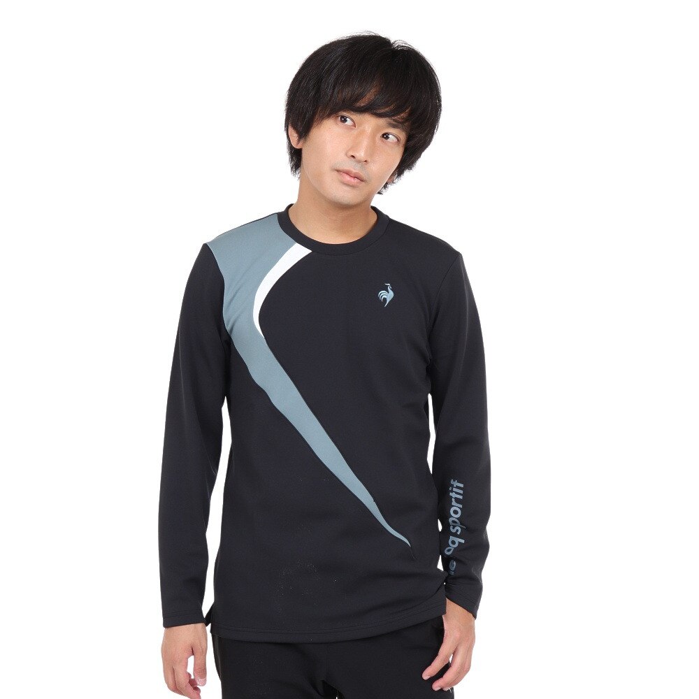 ルコックスポルティフ（lecoqsportif）（メンズ）テニスウェア ライトスウェットシャツ QTMWJB03 BK