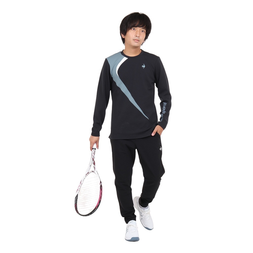 ルコックスポルティフ（lecoqsportif）（メンズ）テニスウェア ライトスウェットシャツ QTMWJB03 BK