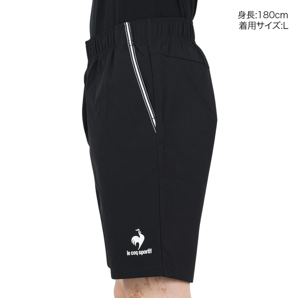 ルコックスポルティフ（lecoqsportif）（メンズ）テニスウェア ハーフパンツ QTMSJD90 BLK 速乾