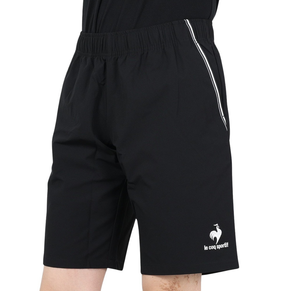 ルコックスポルティフ（lecoqsportif）（メンズ）テニスウェア ハーフパンツ QTMSJD90 BLK 速乾