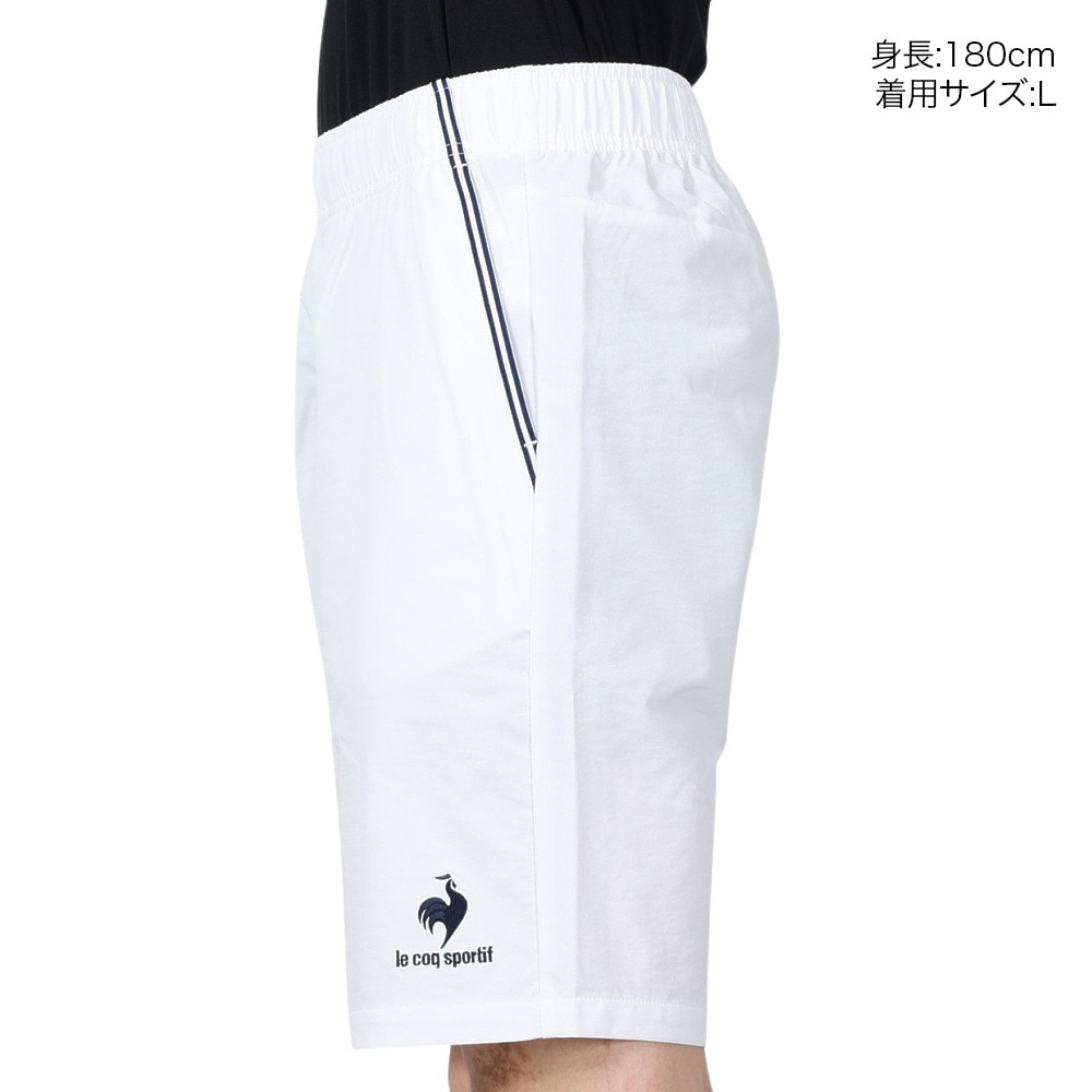 ルコックスポルティフ（lecoqsportif）（メンズ）テニスウェア ハーフパンツ QTMSJD90 WHT 速乾