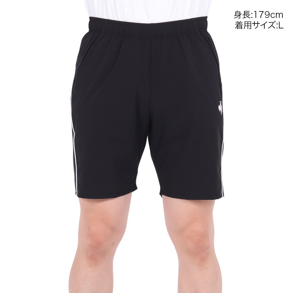 ルコックスポルティフ（lecoqsportif）（メンズ）テニスウェア ハーフパンツ LN4FHP90M BK00