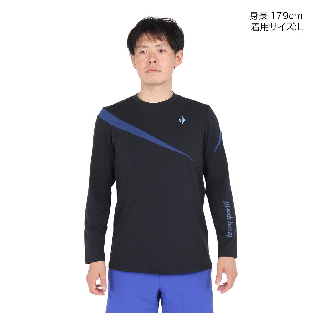 ルコックスポルティフ（lecoqsportif）（メンズ）テニスウェア ライト スウェットシャツ LN4FLT12M BK00