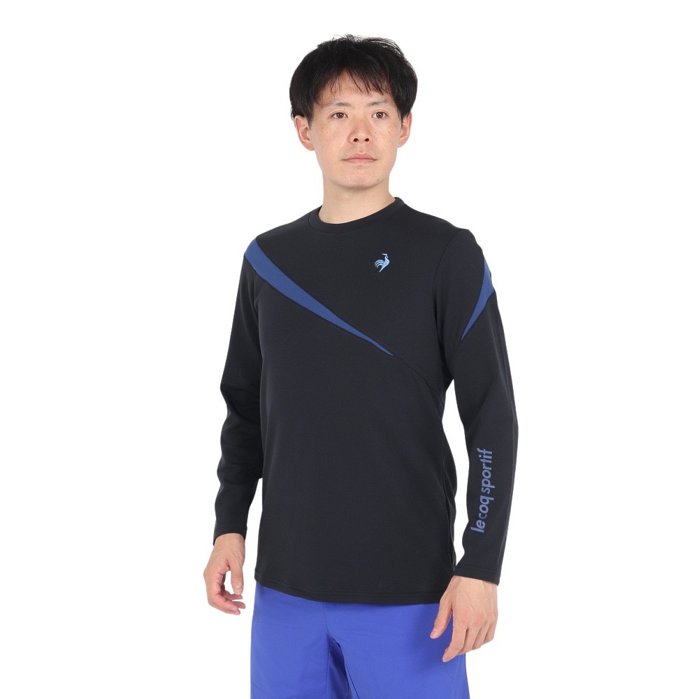 ルコックスポルティフ（lecoqsportif）（メンズ）テニスウェア ライト スウェットシャツ LN4FLT12M BK00