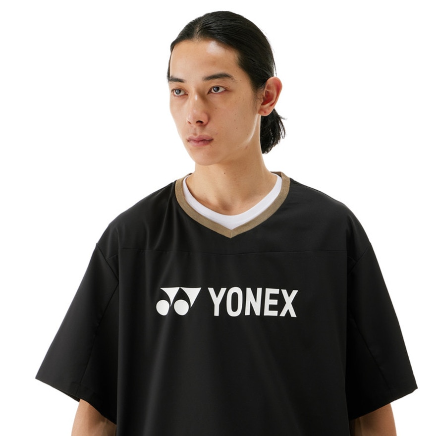 ヨネックス（YONEX）（メンズ、レディース）テニスウェア ユニ半袖Vブレーカー 30114Y-007