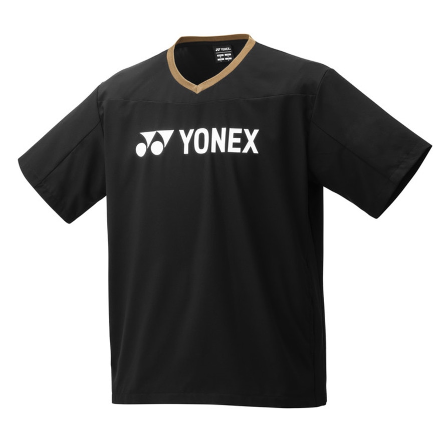 ヨネックス（YONEX）（メンズ、レディース）テニスウェア ユニ半袖Vブレーカー 30114Y-007
