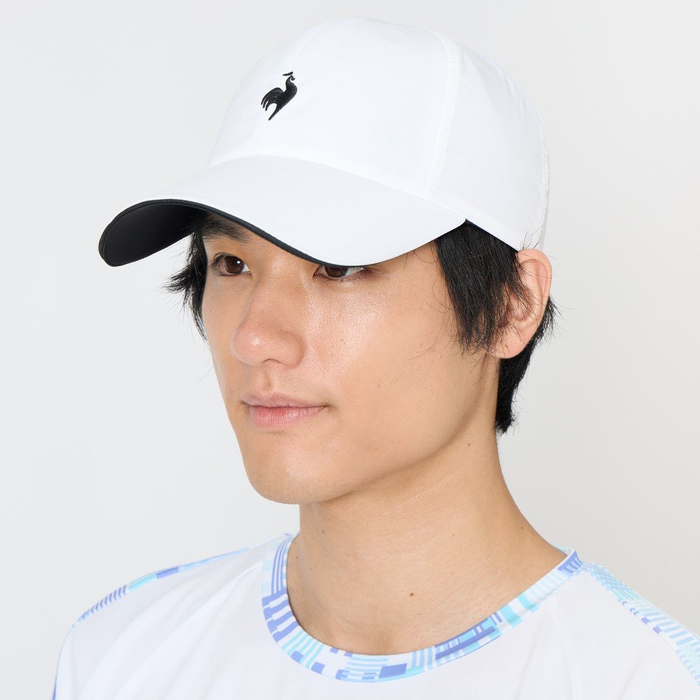 ルコックスポルティフ（lecoqsportif）（メンズ）テニス キャップ 帽子 はっ水まぶガードキャップ LN6SCP11M WH00