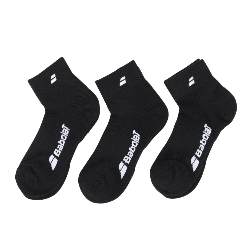 バボラ（BABOLAT）（メンズ）テニス ソックス CLUB SHORT SOCKS 3足組 BUS4815C BK00