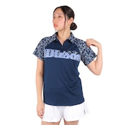 ウイルソン（Wilson）（レディース）テニスウェア レディース プリント 半袖 ポロシャツ 紫外線遮蔽率90%以上 UVカット 紫外線対策 吸水速乾 412296-NV