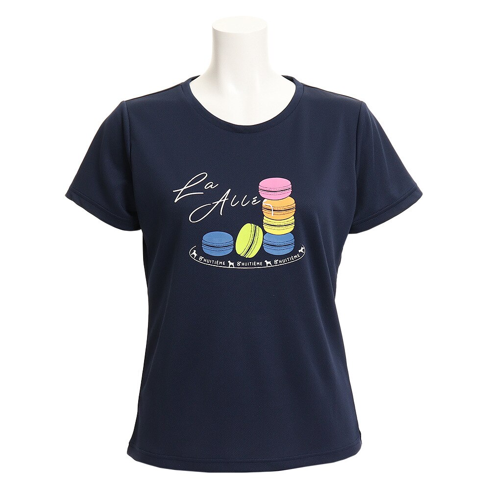 テニス Tシャツ レディース 半袖 Macaron Hu19s03lsnvy 吸汗速乾 Uvカット ウィッテム スポーツ用品はスーパースポーツゼビオ