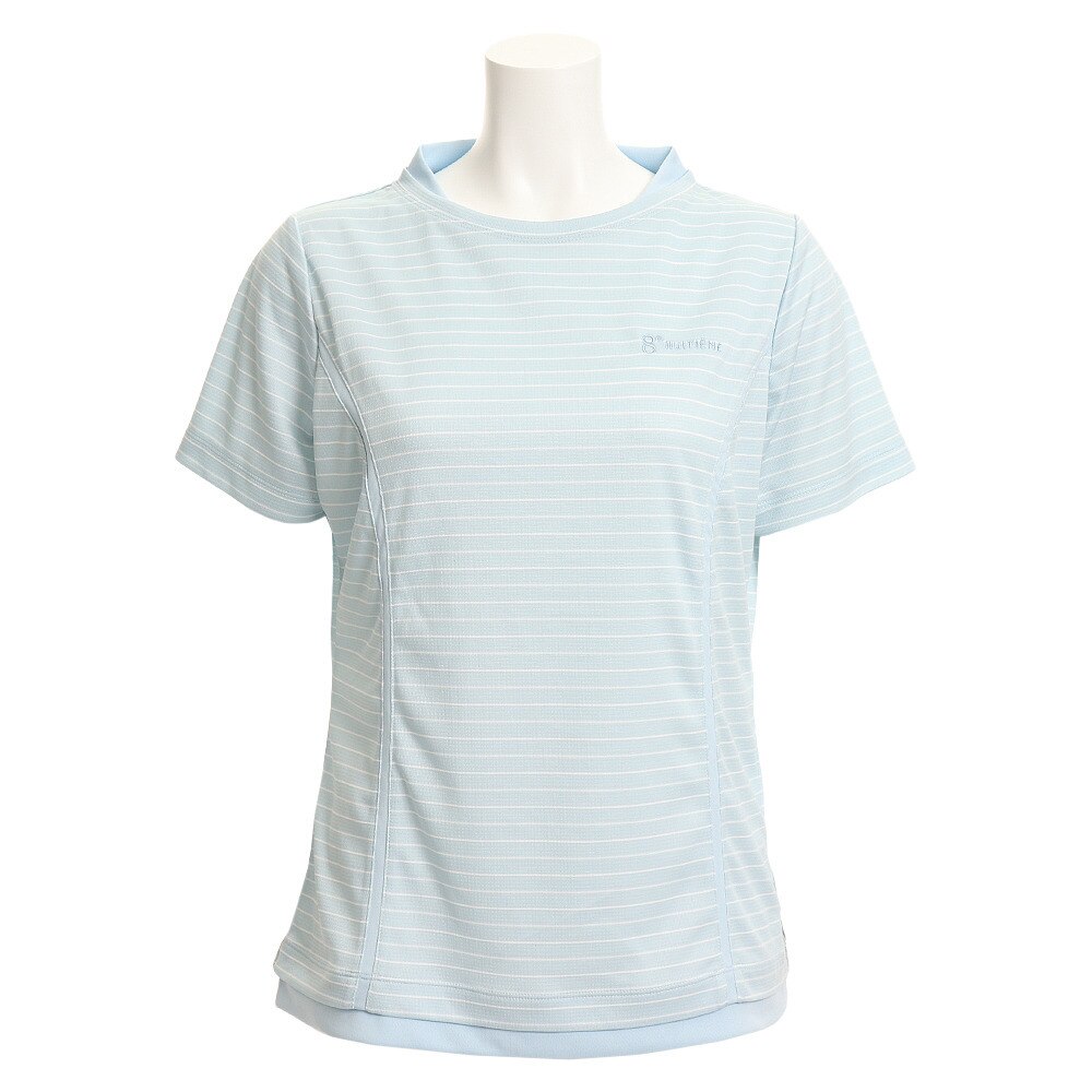  Tシャツ レディース 半袖 ボーダー HU19S13LS733107LBLU 【吸汗速乾/UVカット】