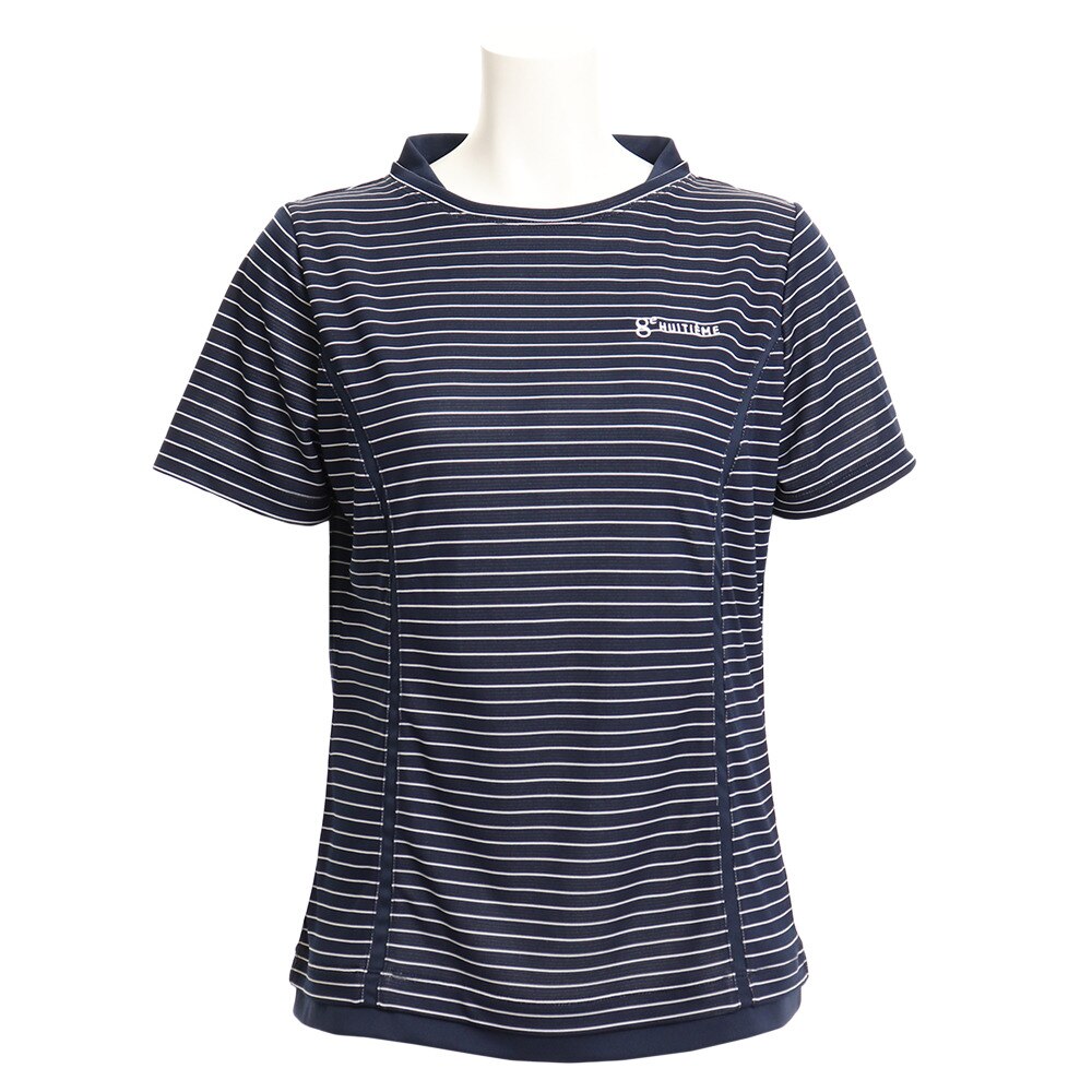  Tシャツ レディース 半袖 ボーダー HU19S13LS733107NVY 【吸汗速乾/UVカット】