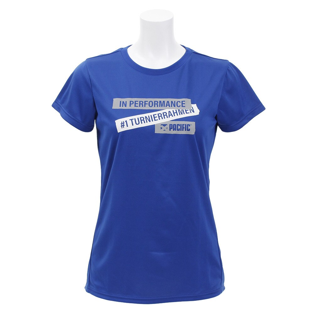  Tシャツ レディース 半袖 ドライプラス フレーム PT19SW614 BLU