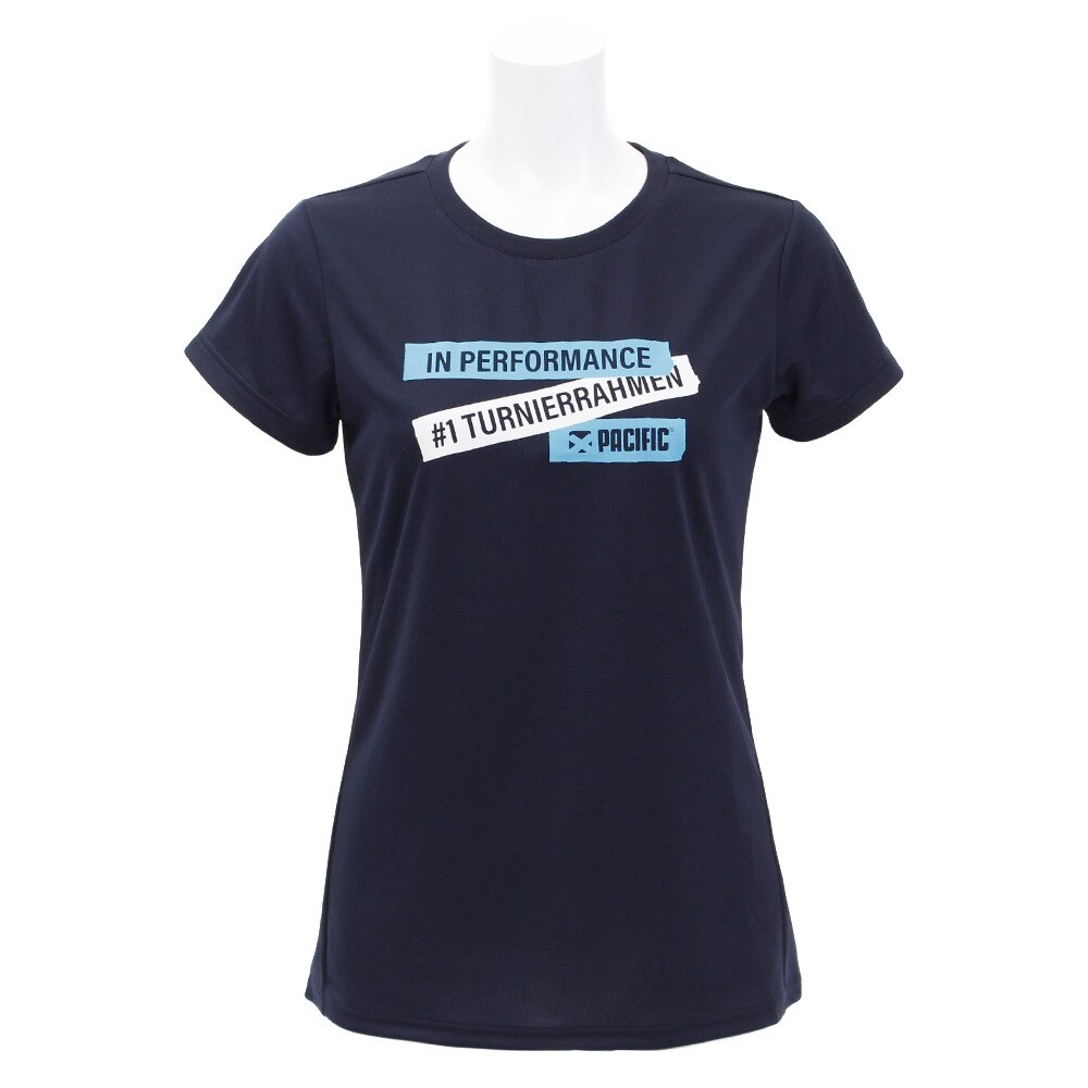  Tシャツ レディース 半袖 ドライプラス フレーム PT19SW614 NVY