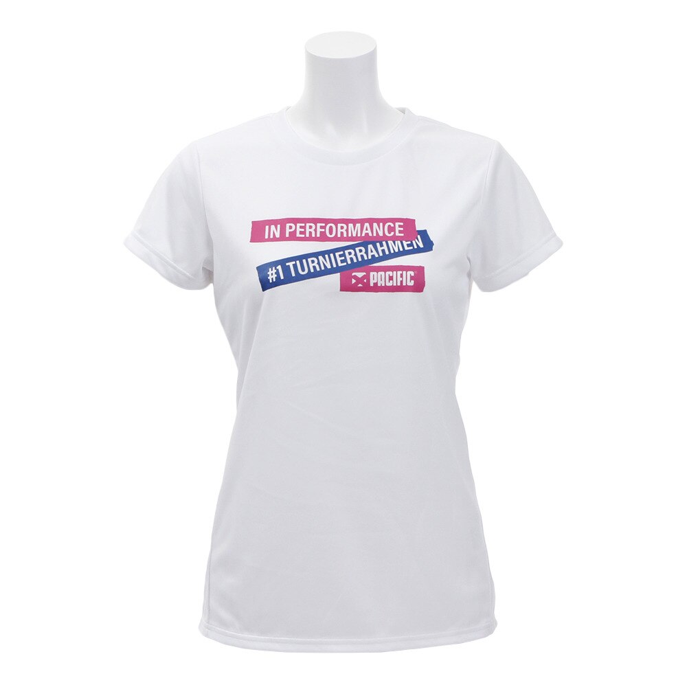  Tシャツ レディース 半袖 ドライプラス フレーム PT19SW614 WHT