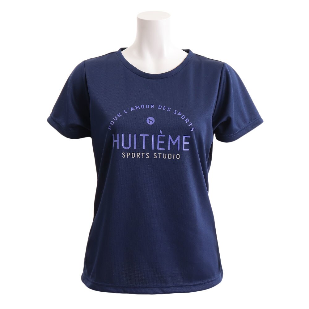  Tシャツ レディース 半袖 ロゴ HU19F03LS733161NVY 【吸汗速乾/UVカット】