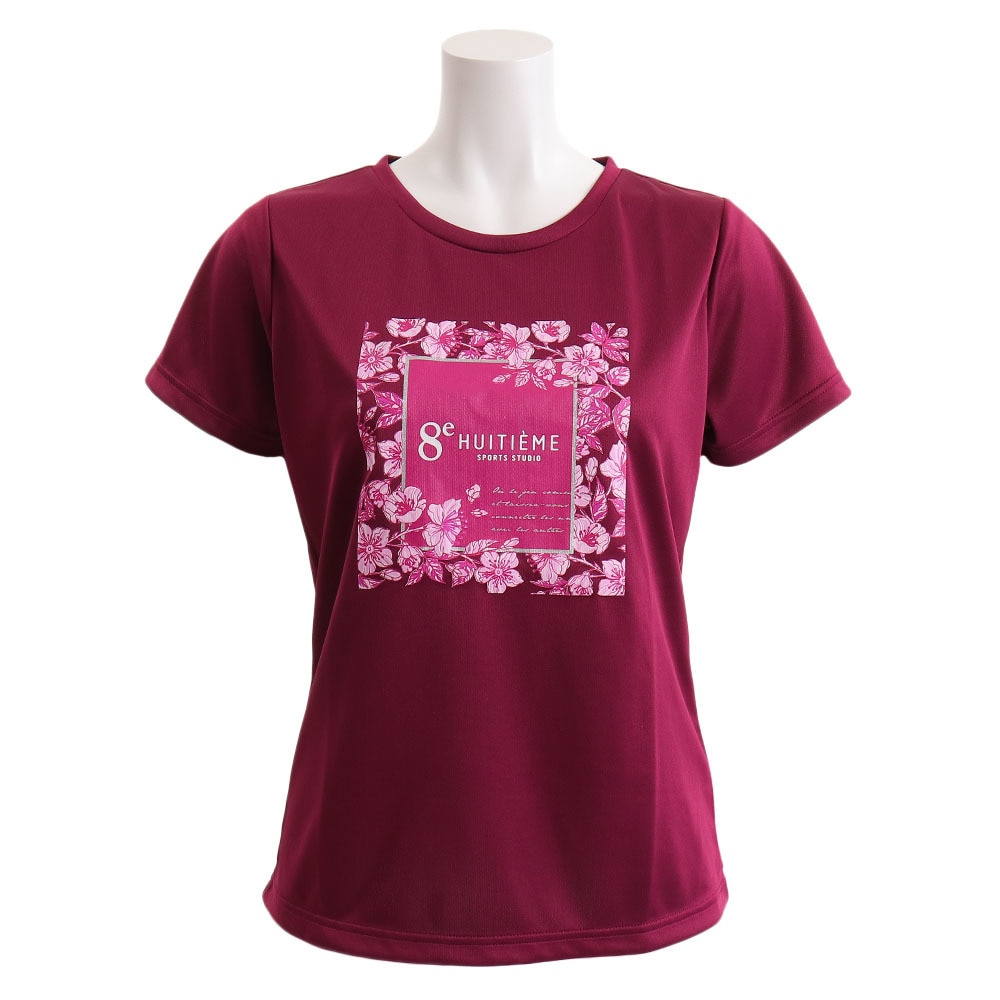 Tシャツ レディース 半袖 フラワーボックス HU19F03LS733163MRN 【吸汗速乾/UVカット】