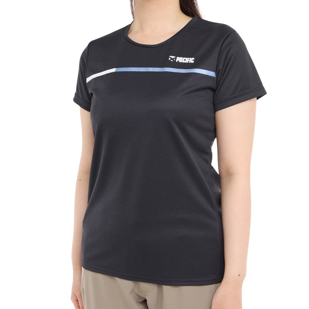 Tシャツ レディース 半袖 ドライプラス LINE PT19FW614 BLK