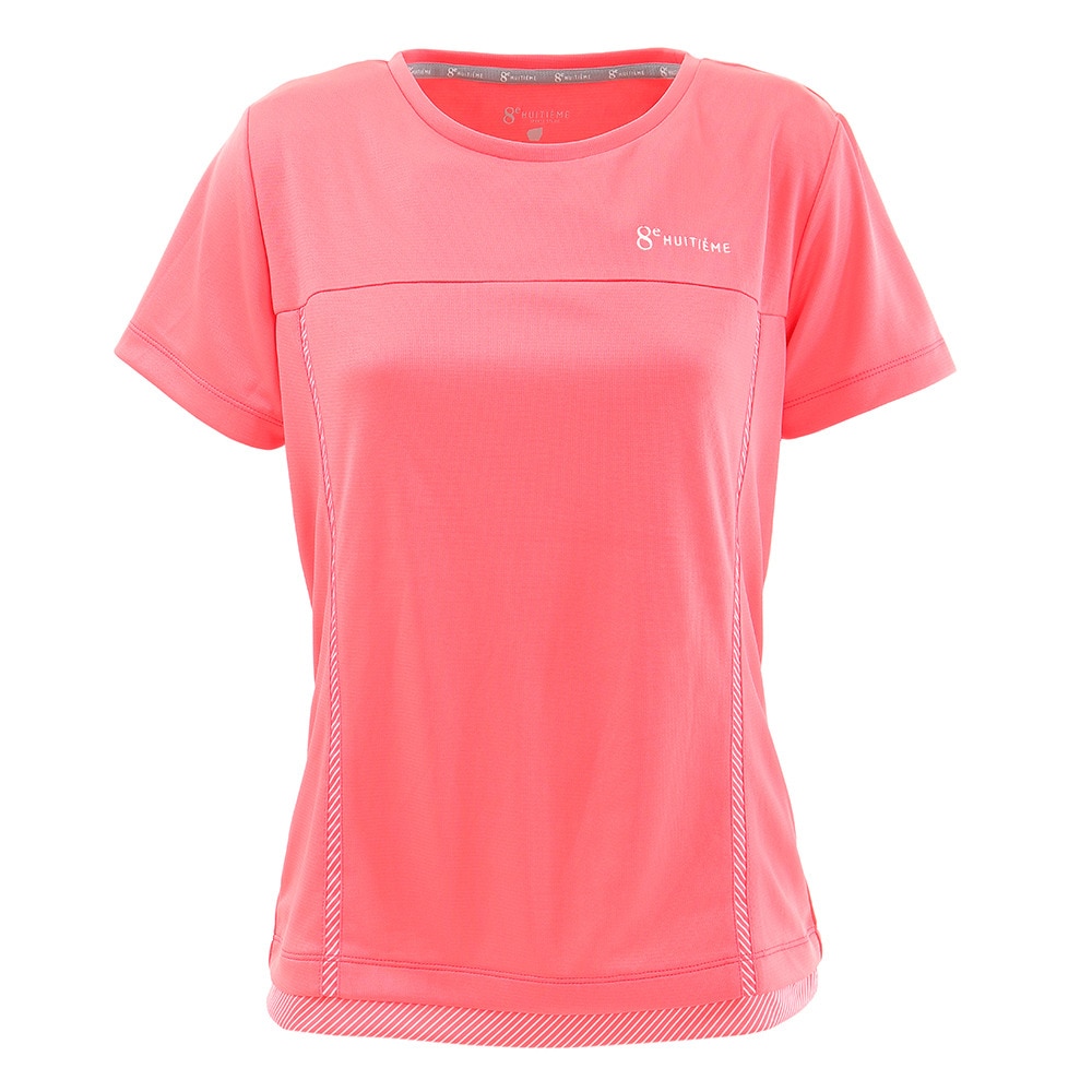 Tシャツ レディース 半袖 ストライプ HU20S03LS733002PNK 【吸汗速乾/UVカット】