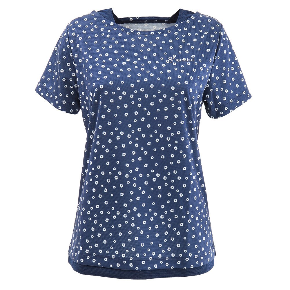 Tシャツ レディース 半袖 プリンテッド HU20S03LS733007NVY 【吸汗速乾/UVカット】