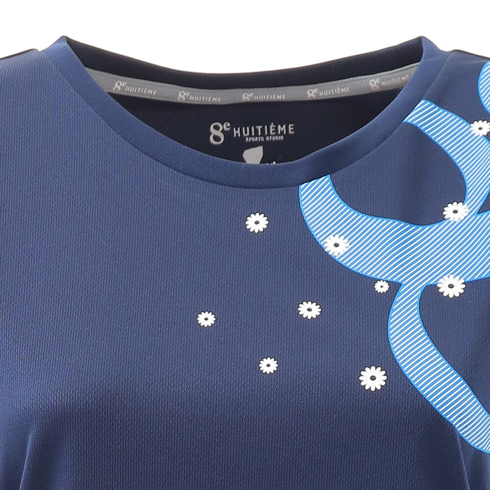 テニス Tシャツ レディース 半袖 HU20S03LS733017NVY 【吸汗速乾 UVカット】|ウィッテム - エルブレス テニス Tシャツ レディース 半袖 HU20S03LS733017NVY 【吸汗速乾 UVカット】|ウィッテム - エルブレス