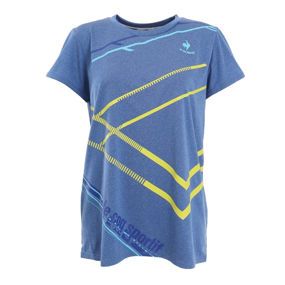 ルコック スポルティフ（Lecoq Sportif）（レディース）テニスウェア レディース 杢 プラクティスシャツ QTWTJA03 SBL