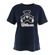 ウイルソン（Wilson）（レディース）テニスウェア ビッグロゴ ドライ半袖Tシャツ 412270-NV