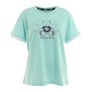 ウイルソン（Wilson）（レディース）テニスウェア Vネックレイヤード 半袖Tシャツ 412294-LMT