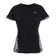プリンス（PRINCE）（レディース）テニスウェア レディース ゲームシャツ WF2090 165 BLK Tシャツ 吸汗速乾 UVケア