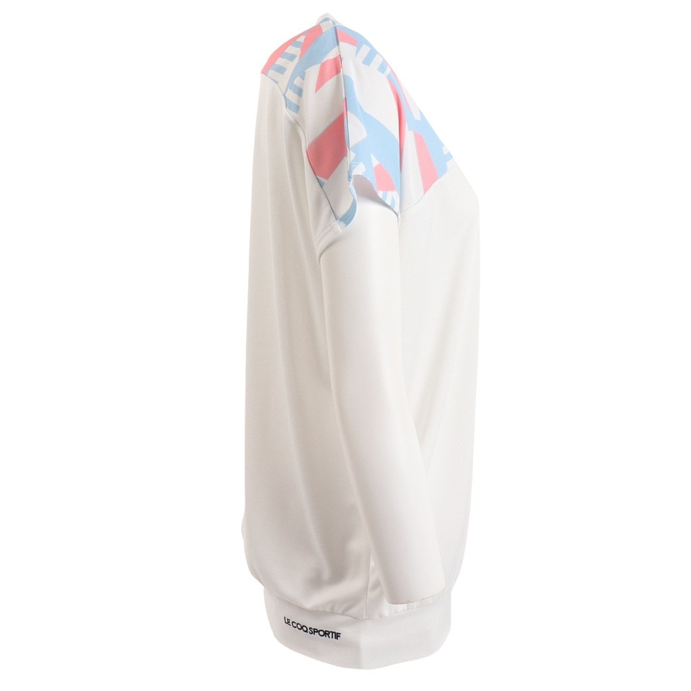 ルコックスポルティフ（lecoqsportif）（レディース）テニスウェア レディース 涼感グラフィック ゲームシャツ 接触冷感 紫外線カット QTWVJA03 WH