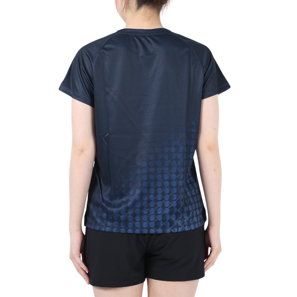ウイルソン（WILLSON）（レディース）テニスウェア レディース Shinestarパネル Tシャツ 紫外線遮蔽率90%以上 UVカット 紫外線対策 吸水速乾 413260-NV