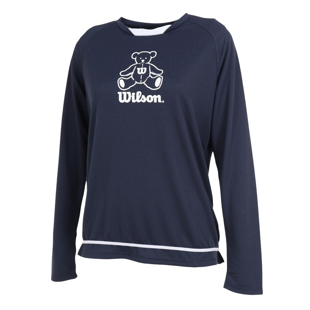 ウイルソン（WILLSON）（レディース）テニスウェア レディース ラグラン 長袖Tシャツ 紫外線遮蔽率90%以上 UVカット 紫外線対策 吸水速乾 413265-NV