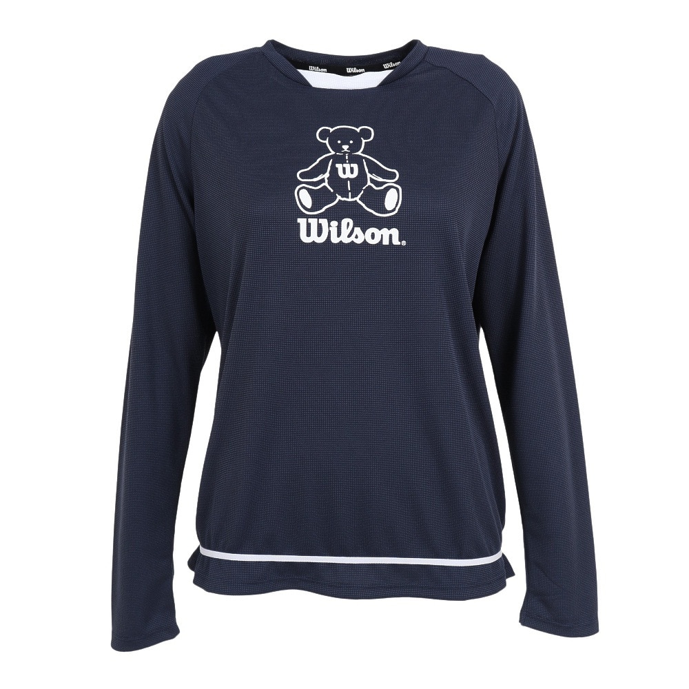 ウイルソン（WILLSON）（レディース）テニスウェア レディース ラグラン 長袖Tシャツ 紫外線遮蔽率90%以上 UVカット 紫外線対策 吸水速乾 413265-NV