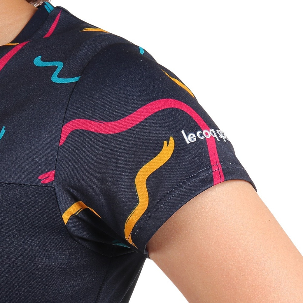 ルコックスポルティフ（lecoqsportif）（レディース）テニスウェア グラフィックゲームシャツ QTWWJA02 NV UVカット