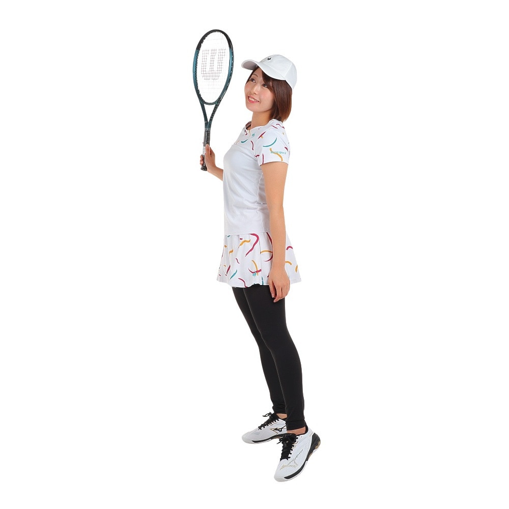 ルコックスポルティフ（lecoqsportif）（レディース）テニスウェア グラフィックゲームシャツ QTWWJA02 WH UVカット