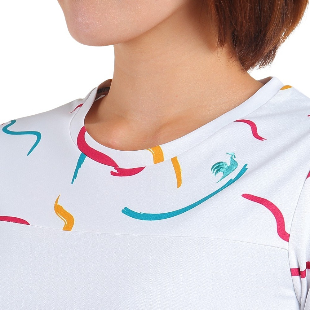 ルコックスポルティフ（lecoqsportif）（レディース）テニスウェア グラフィックゲームシャツ QTWWJA02 WH UVカット