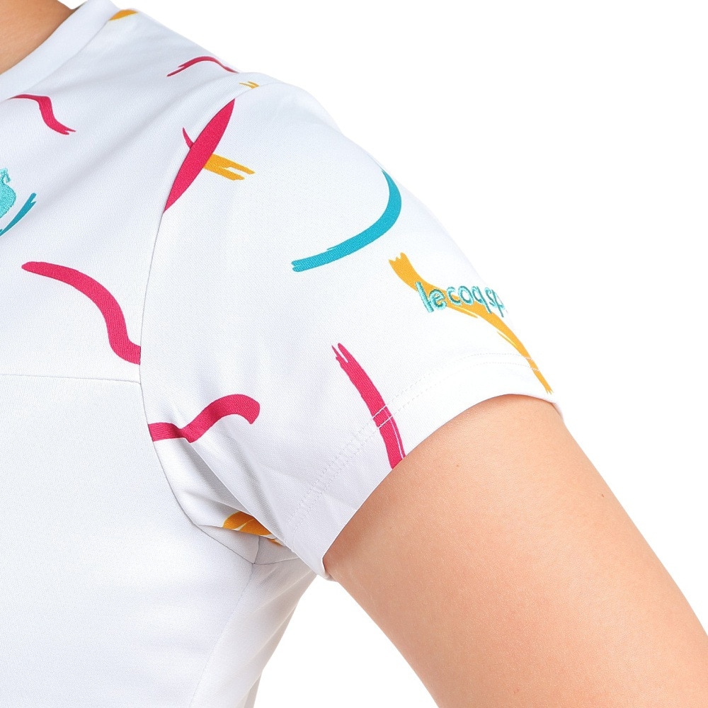 ルコックスポルティフ（lecoqsportif）（レディース）テニスウェア グラフィックゲームシャツ QTWWJA02 WH UVカット