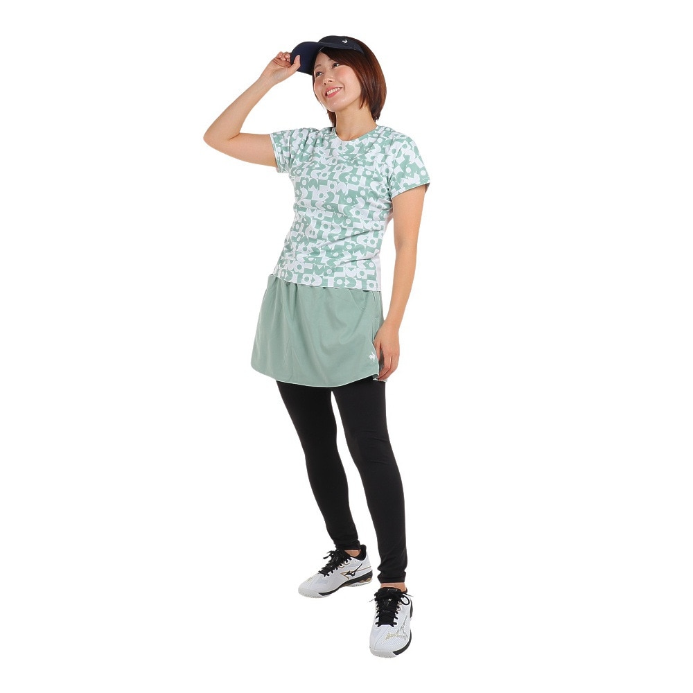 ルコックスポルティフ（lecoqsportif）（レディース）テニスウェア 2WAYグラフィックゲームシャツ QTWWJA03 BL UVカット