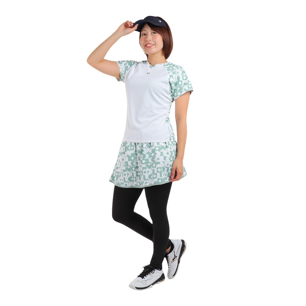 ルコックスポルティフ（lecoqsportif）（レディース）テニスウェア 2WAYグラフィックゲームシャツ QTWWJA03 BL UVカット