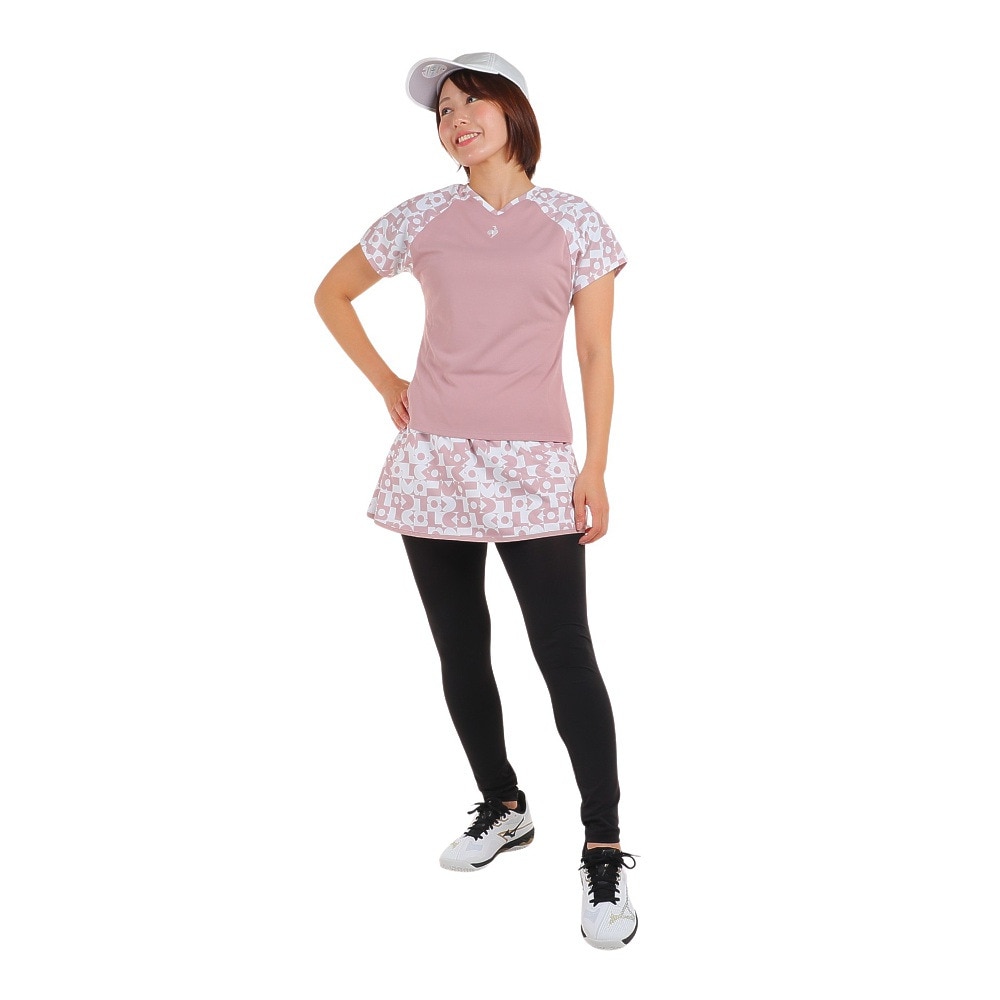 ルコックスポルティフ（lecoqsportif）（レディース）テニスウェア 2WAYグラフィックゲームシャツ QTWWJA03 PK UVカット