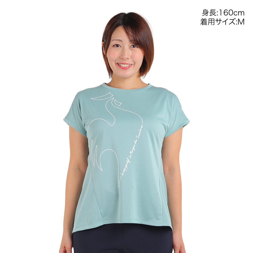 ルコックスポルティフ（lecoqsportif）（レディース）テニスウェア レディース プラクティス半袖シャツ QTWWJA05 BL 速乾