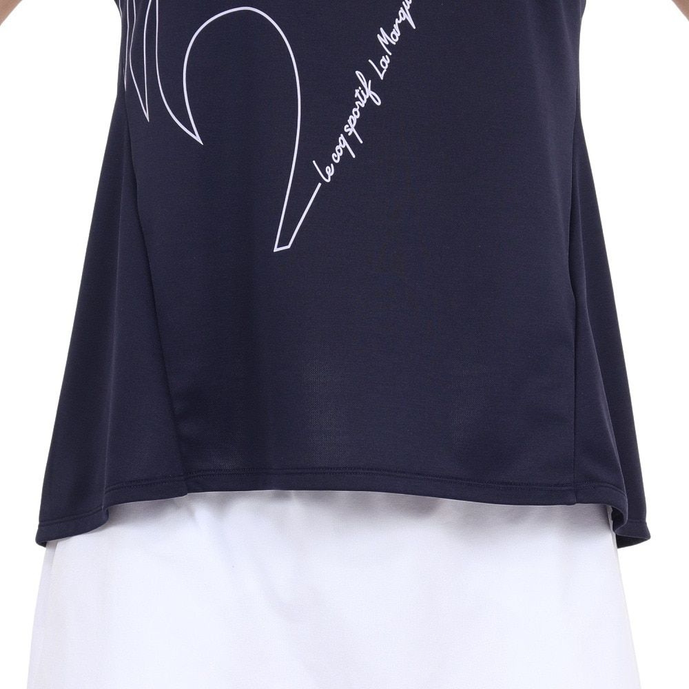 ルコックスポルティフ（lecoqsportif）（レディース）テニスウェア レディース プラクティス半袖シャツ QTWWJA05 NV 速乾