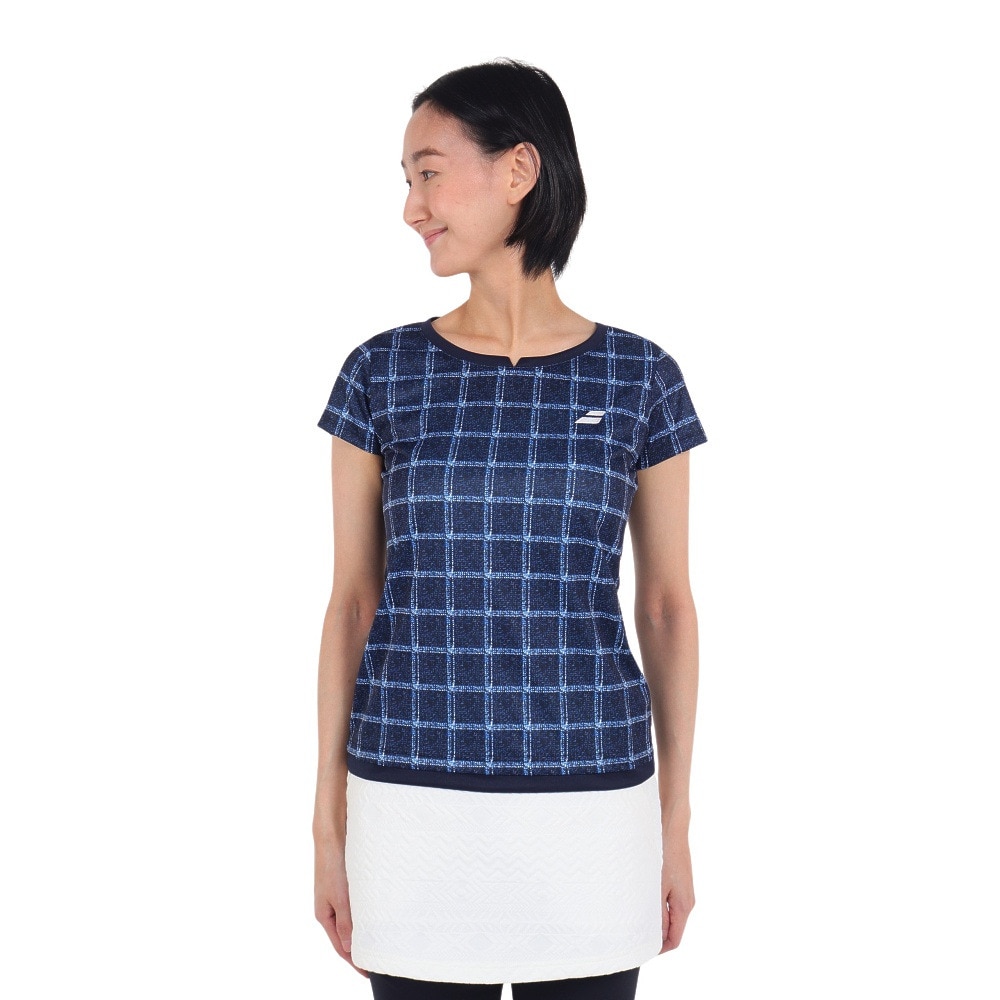 バボラ（BABOLAT）（レディース）テニスウェア レディース ピュア半袖Tシャツ BWG3377 NV00 速乾