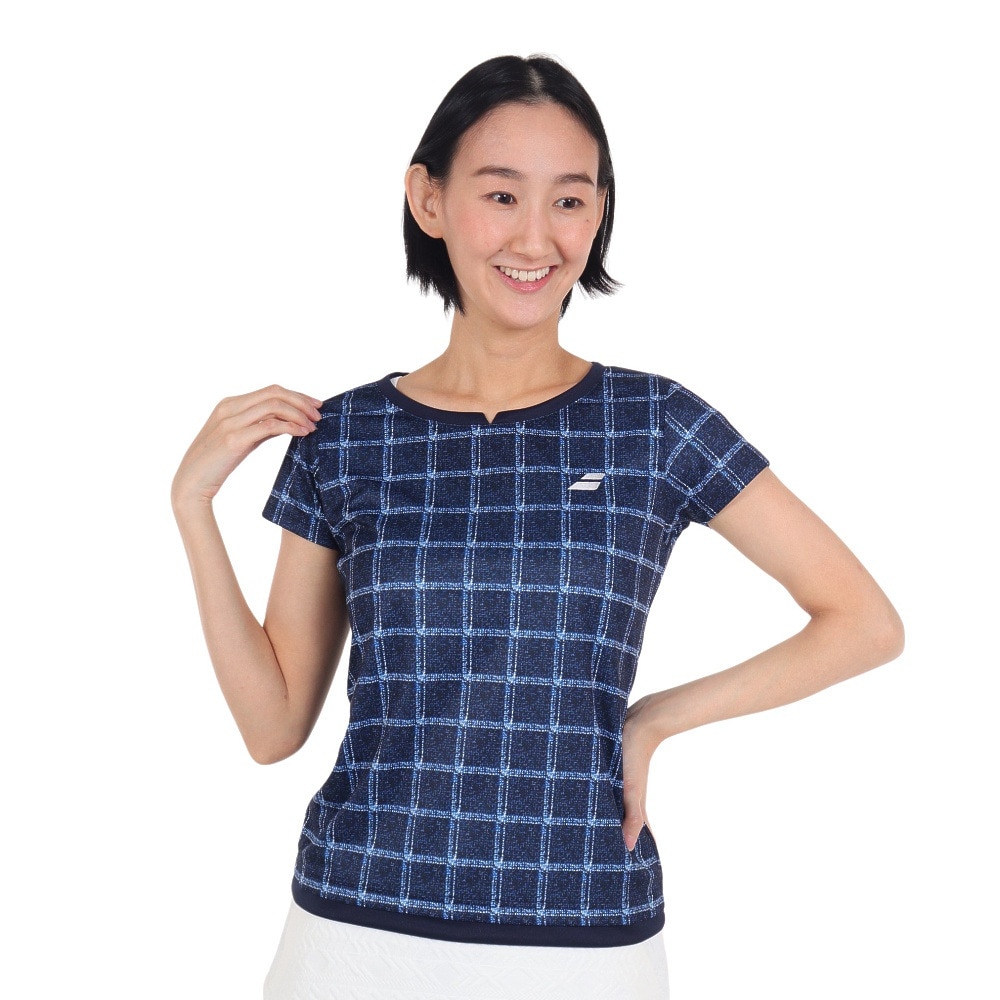 バボラ（BABOLAT）（レディース）テニスウェア レディース ピュア半袖Tシャツ BWG3377 NV00 速乾