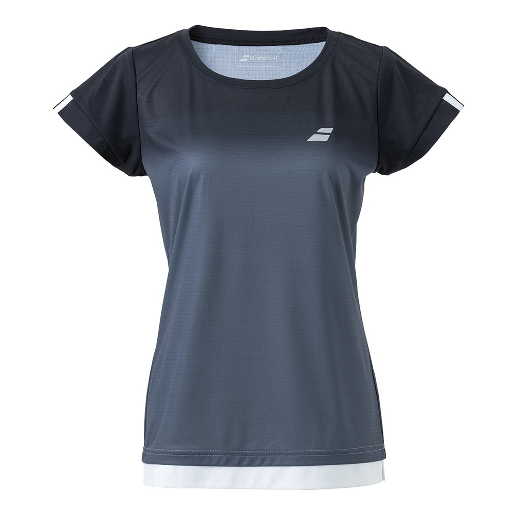 バボラ（BABOLAT）（レディース）テニスウェア レディース クラブ ショートスリーブ シャツ BWG2332C BK00