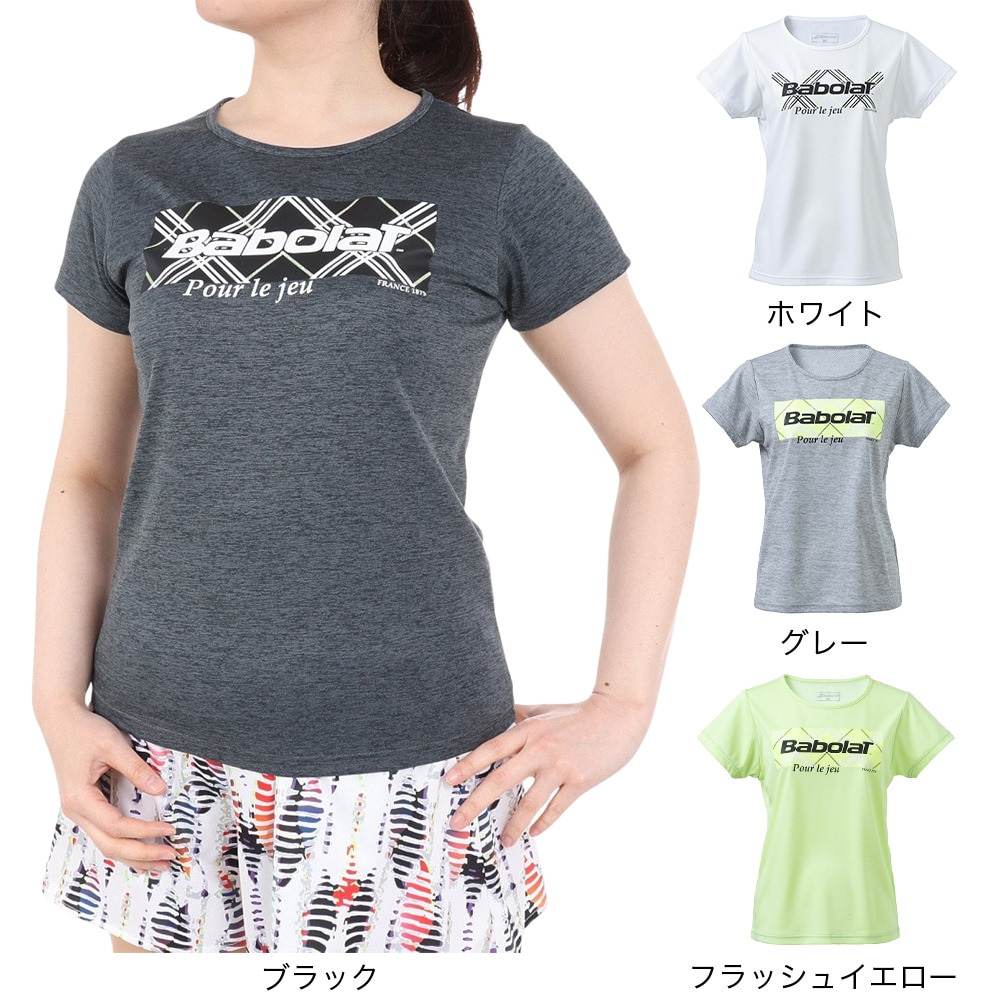 バボラ（BABOLAT）（レディース）テニスウェア レディース PURE ショートスリーブ シャツ BWP4528 BK00