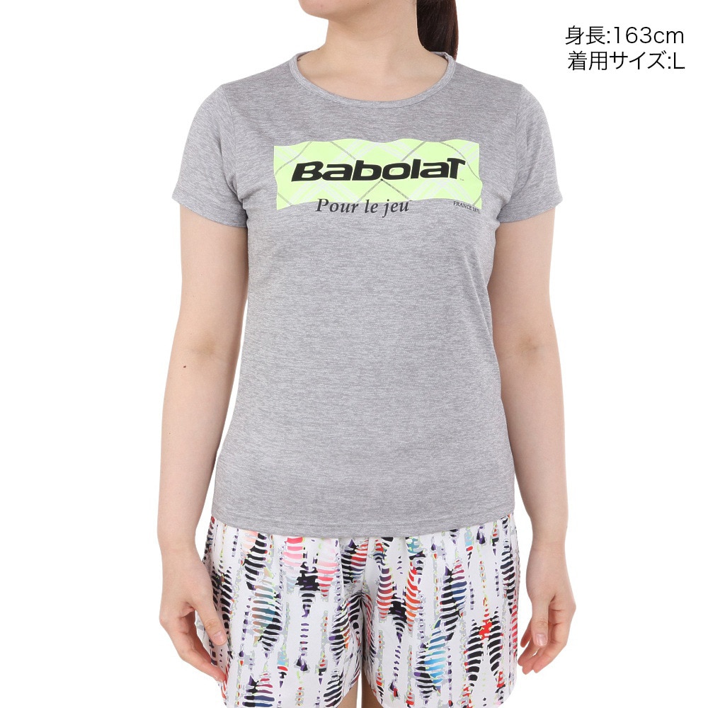 バボラ（BABOLAT）（レディース）テニスウェア レディース PURE ショートスリーブ シャツ BWP4528 GY00