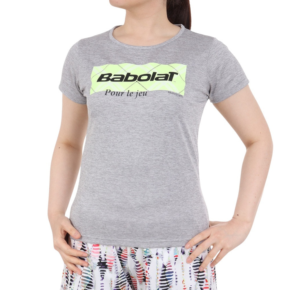 バボラ（BABOLAT）（レディース）テニスウェア レディース PURE ショートスリーブ シャツ BWP4528 GY00