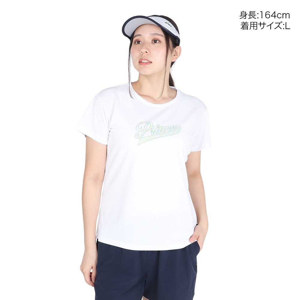 プリンス（PRINCE）（レディース）テニスウェア Tシャツ WS4066 146 WHT